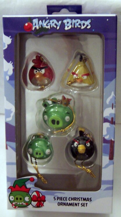 Angry Birds Mini Ornaments 5 Piece Mini Christmas Ornament Set New In Box Front