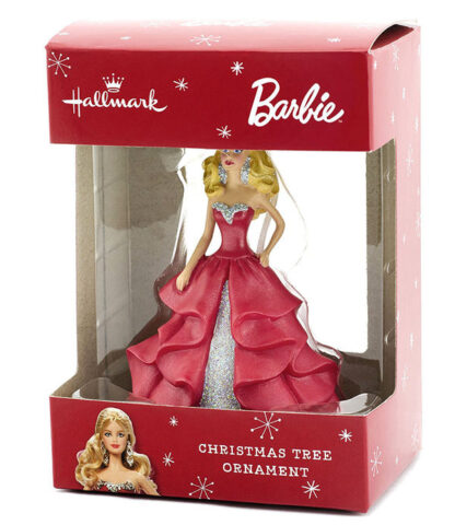 Barbie Red Gown Ornament Hallmark Christmas New In Box Front