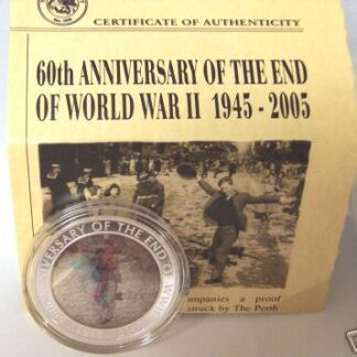 Dancing Man Silver Coin Moving Image Technology Uncirculated 60th Anniversary End of WWII