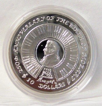 Mozart Birth Silver Coin BVI 2006 Uncirculated Front