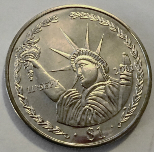 Statue Liberty 9-11 Coin BVI 2002 Uncirculated Front