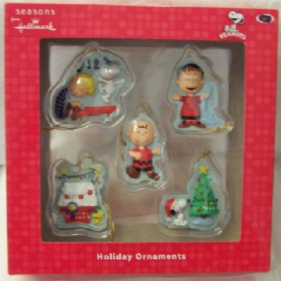 Peanuts Snoopy Charlie Brown Hallmark Mini Christmas Ornament Set