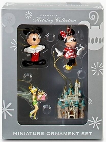 Disney Holiday Collection Ornaments 4 Pieces Mini New In Box Front