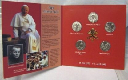 Pope John Paul II Medals Set Inside