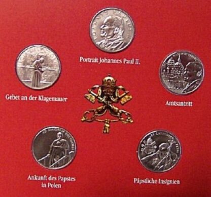 Pope John Paul II Medals Set Inside Reverses