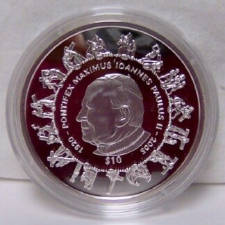 PJPII Cross Silver Coin SLE 2005 Uncirculated Stations Of The Cross Front