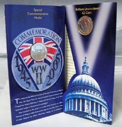WWII British Coin Medal Set New 60th Anniversary Of World War II British Royal Mint Commemorative Coin And Medal Set In Presentation Pack Open