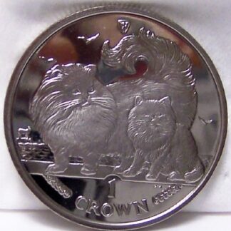 1988 MANX CAT Uncirculated Cupro Nickel 1 Crown Coin Isle of Man