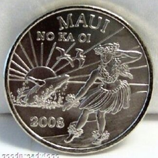 Maui Trade Dollar Whale Hula Dancer 2008 Copper-Nickel Coin Uncirculated Front