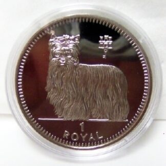 Yorkshire Terrier Proof Coin Gibraltar 1997 Uncirculated Front