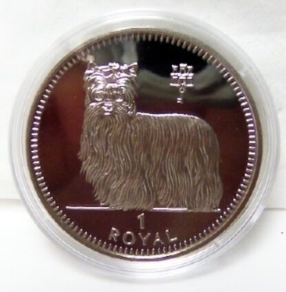 Yorkshire Terrier Proof Coin Gibraltar 1997 Uncirculated Front