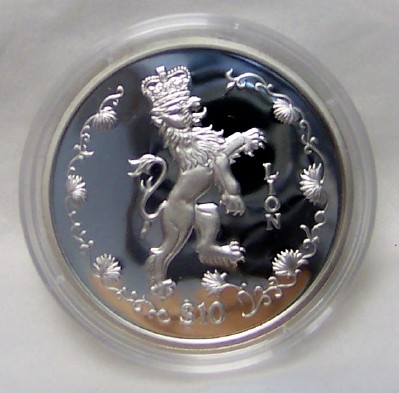 Crowned Lion Silver Coin Sierra Leone Proof Limited Uncirculated