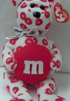 M&M'S Red Bear Ty Beanie Babies New With Tag Front