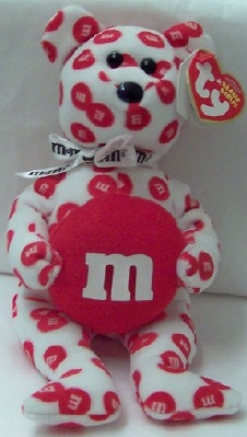 M&M'S Red Bear Ty Beanie Babies New With Tag Front