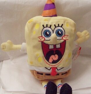 SpongeBob Birthday Nickelodeon Ty Plush Figure New With Tag Front