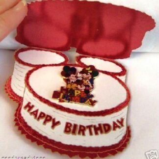 Disney Mickey Birthday Pin Birthday Cake Card Open