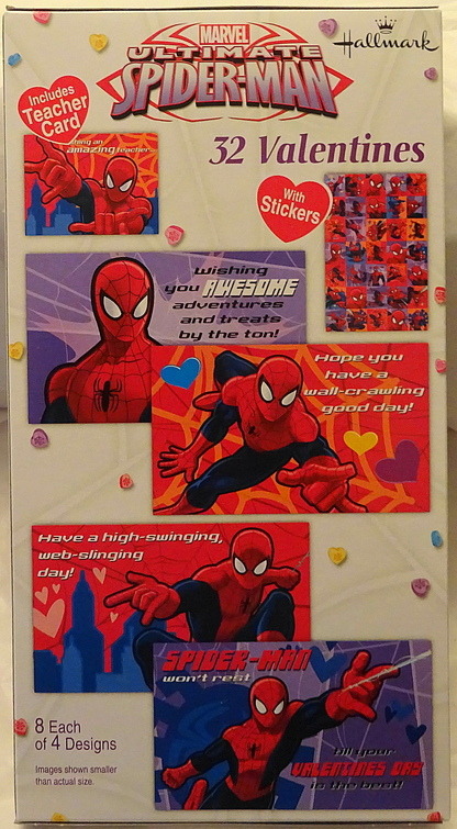 Marvel Ultimate Spider Man 32 Hallmark Valentines Cards With Stickers Includes Teacher Card New In Box 4 Dynamic Designs Goodnreadytogo