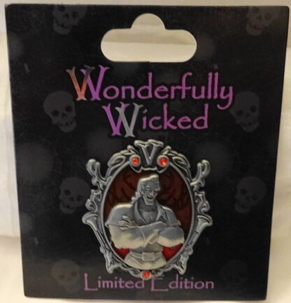 Disney Wonderfully Wicked Pin Gaston Beauty & Beast Villain LE New On Card Front