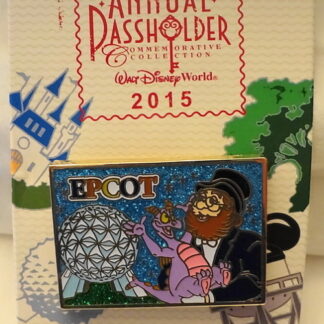 Disney Figment Dreamfinder Pin Annual Passholder 2015 Postcard Series New On Card Front