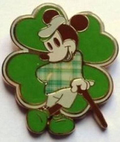 Disney Irish Mickey Pin Shamrock Happy St Patrick's Day New Front