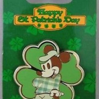 Disney Irish Mickey Pin Shamrock Happy St Patrick's Day New On Card