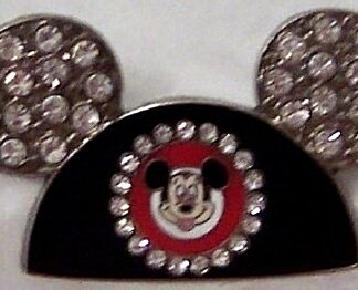 Disney Silver Ears Pin Mickey Jeweled Front