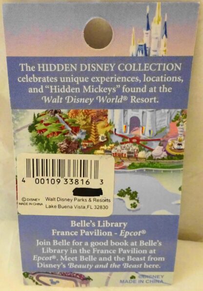 Hidden Disney BELLE BEAUTY and the BEAST 2006 LE 2500 3D PIN New Back Of Card