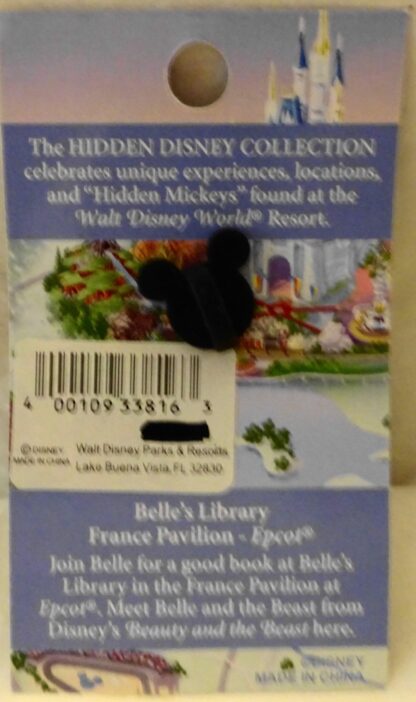 Hidden Disney BELLE BEAUTY and the BEAST 2006 LE 2500 3D PIN New On Card Back