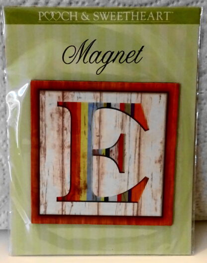 Pooch & Sweetheart E Initial Flat Magnet Front