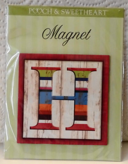 Pooch & Sweetheart H Initial Flat Magnet Front