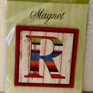 Pooch & Sweetheart R Initial Flat Magnet Front