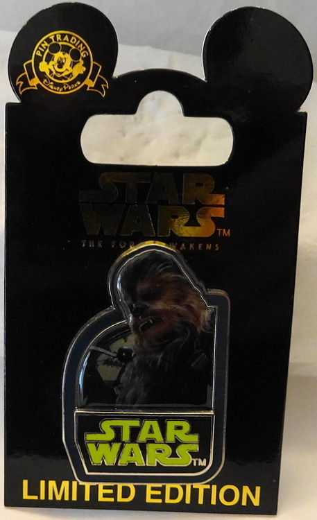 Force Awakens Chewbacca Pin Disney Star Wars Countdown #3 Limited Edition New On Card Front
