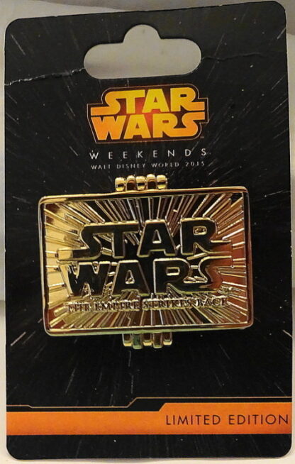 The Empire Strikes 2015 Pin Star Wars Weekends New On Card Front Pin Closed