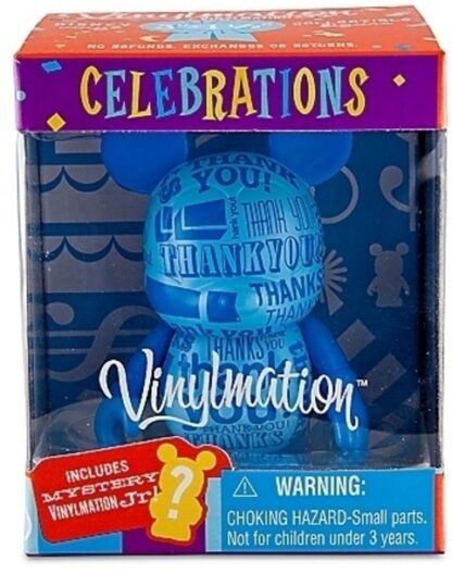 Disney Thank You Vinylmation Celebrations 3 Inch Figure + Jr Figure New In Box Front