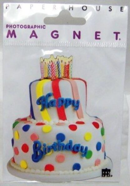 Happy Birthday Cake Paper House Photographic Flat Magnet New In Pack Front