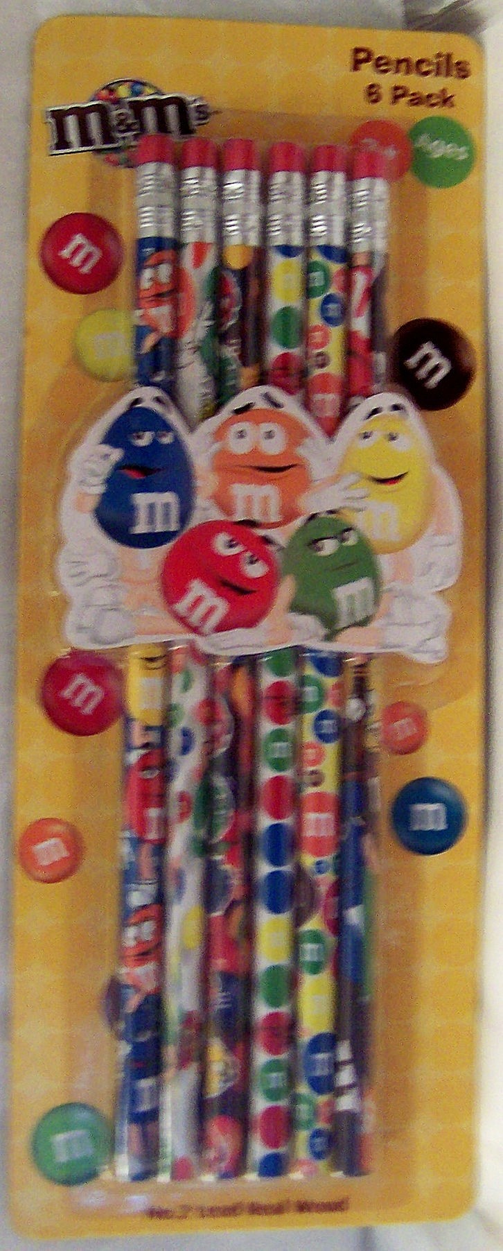 M&M'S Collectible Pencils 6 Pack New Front