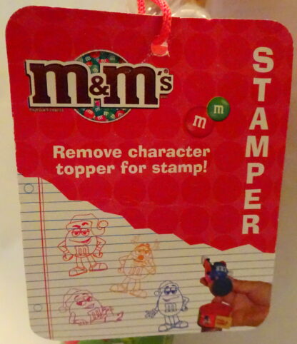 M&M'S Red 2009 Stickers + Chritmas Stamper New With Tag Closeup Of Tag 2