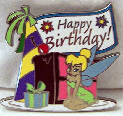 Tink Happy Birthday Pin Disney New Front