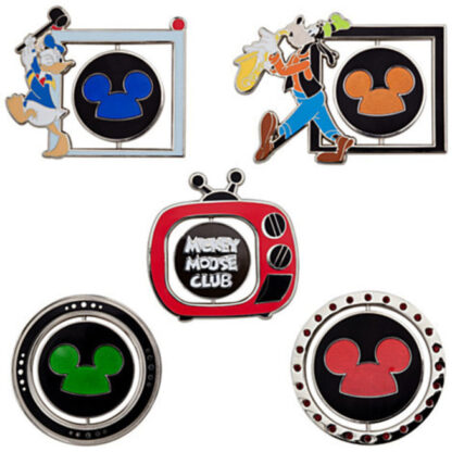 Disney Mickey Mouse Club Limited Edition 500 Pin Set - 5-Pc Out Of Box Logo Sides Stock Photo