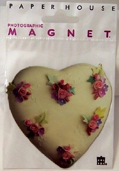 Heart Flowers Flat Magnet Photographic New In Pack Front