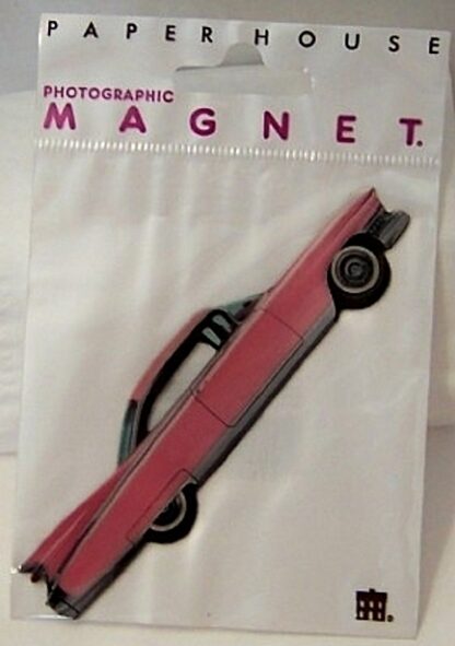 Retro Pink Cadillac Magnet Photographic Flat New In Pack Front