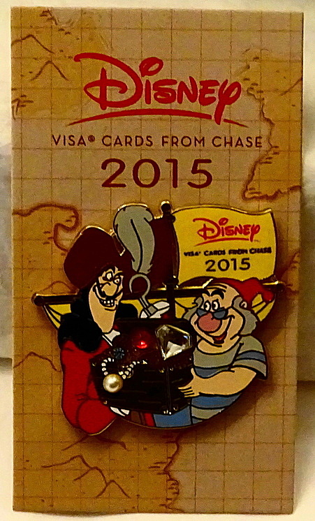 Captain Hook Smee Pin Disney 2015 Visa Cardmember New 