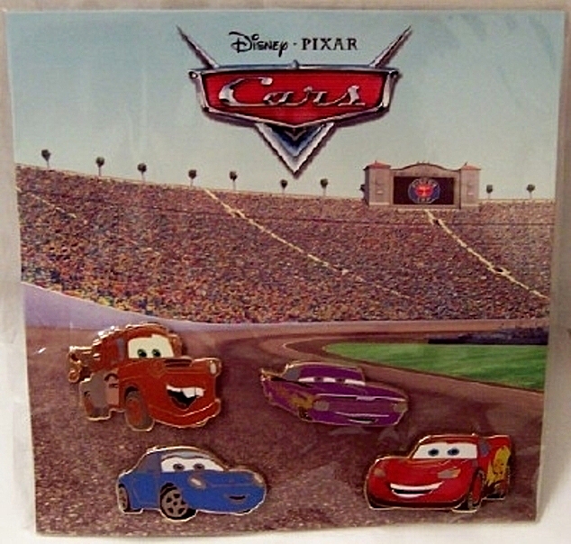 Disney Pixar Radiator Springs Cars LE 350 Pin Set 4-Pc. New On Scenic Backing Card Front