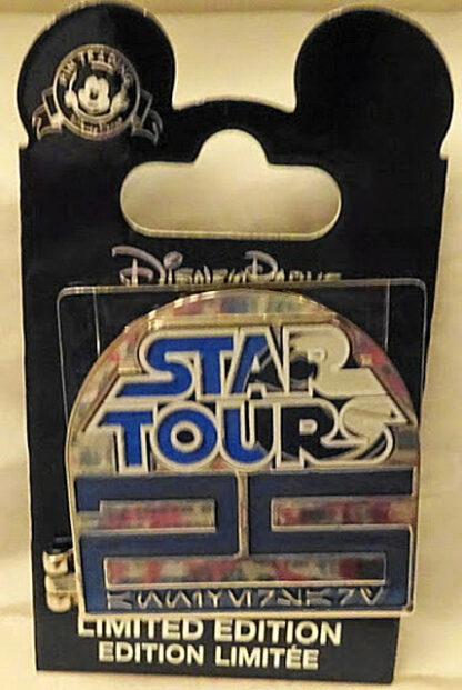 Disney WDW Star Tours 25th Anniversary LE Hinged Pin New On Card Front