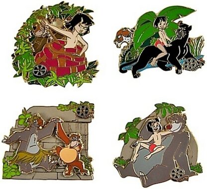 Disney Walt's Classic Collection Jungle Book Pin Set - 4-Pc. New Off Card Stock Photo