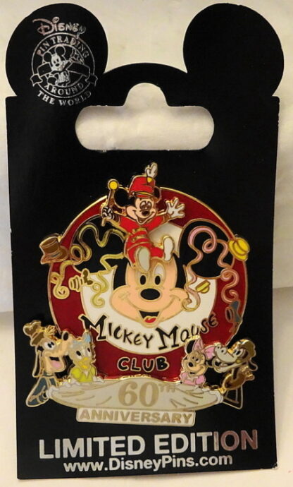 Disney Mickey Mouse Club 60th Anniversary Limited Release Pin New On Card Front
