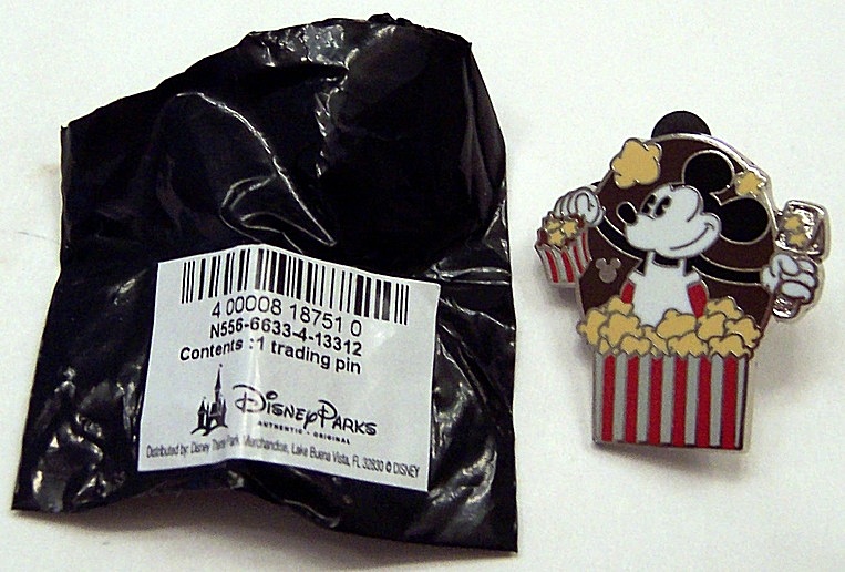 Disney Mickey Mouse Popcorn Hidden Mickey Completer PWP 2013 Pin New Front With Bag