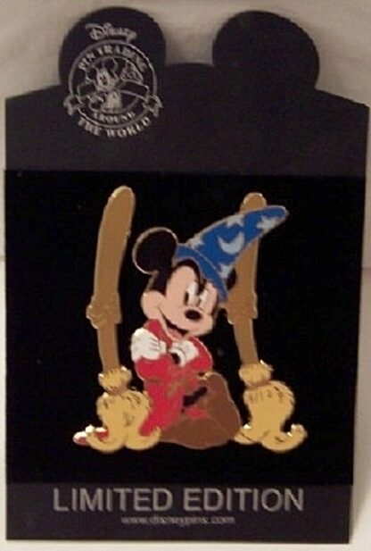 Disney Sorcerer Mickey Mouse LE 500 Jumbo Pin New On Card Front