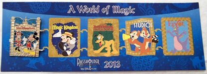 Disney WDW Mickey Minnie Passholder A World Of Magic 2013 Pin New On Card Front