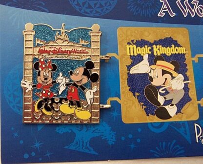 Disney WDW Mickey Minnie Passholder A World Of Magic 2013 Pin New On Card Front Closeup